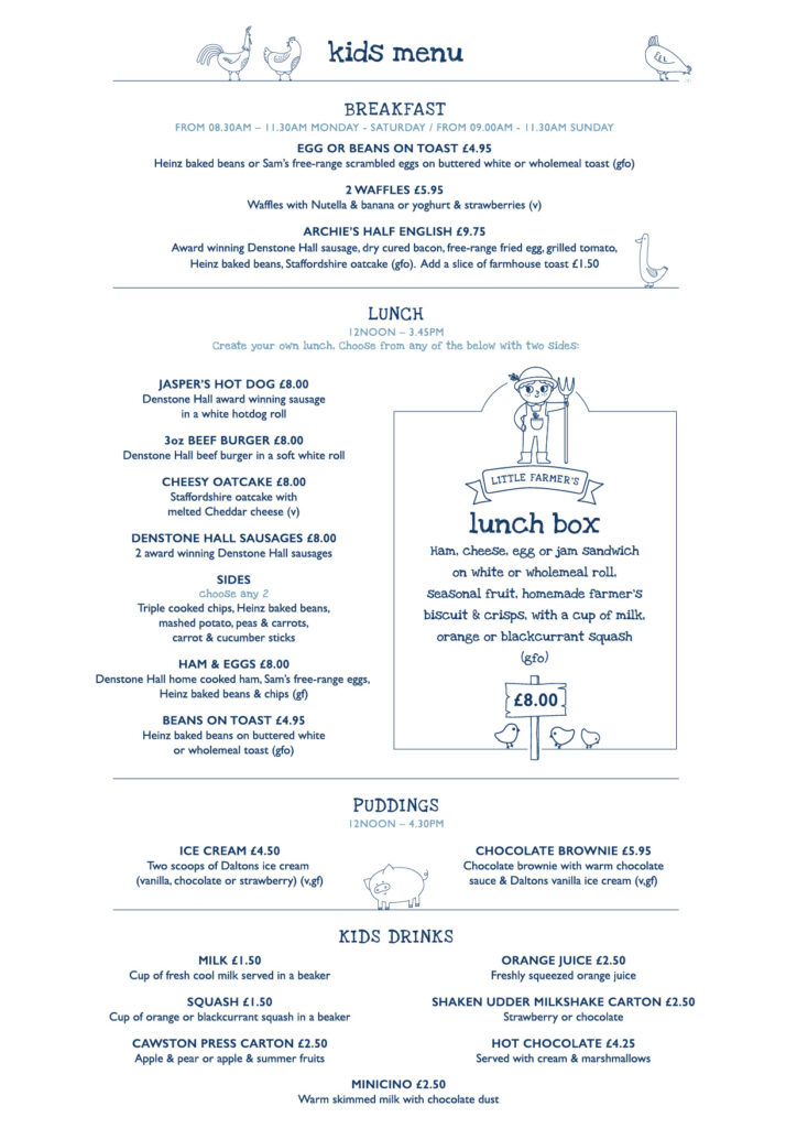 Cafe Menu 2026 Childrens 724X1024 at Denstone Hall